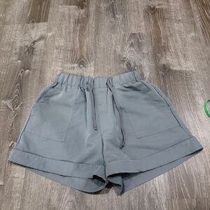 Grey Casual High Waisted Shorts